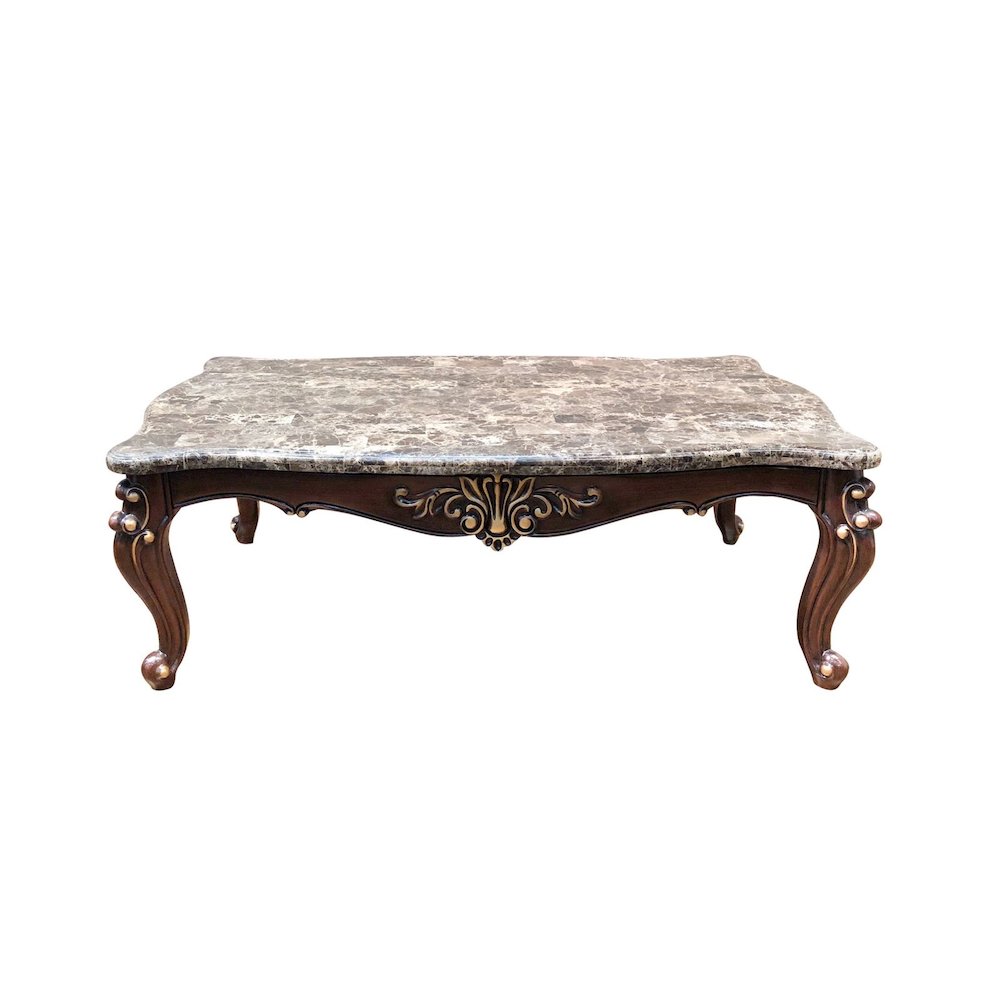 Jade Carved Wood Coffee Table