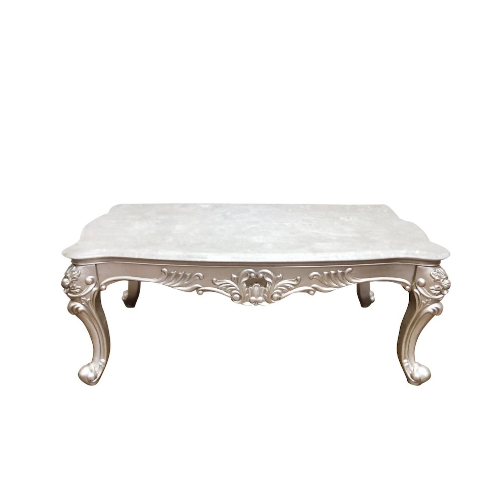 Ariel Champagne Carved Wood Coffee Table