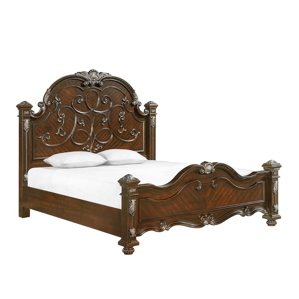 Isabella Cherry Brown 5-Piece Bedroom Set, Queen