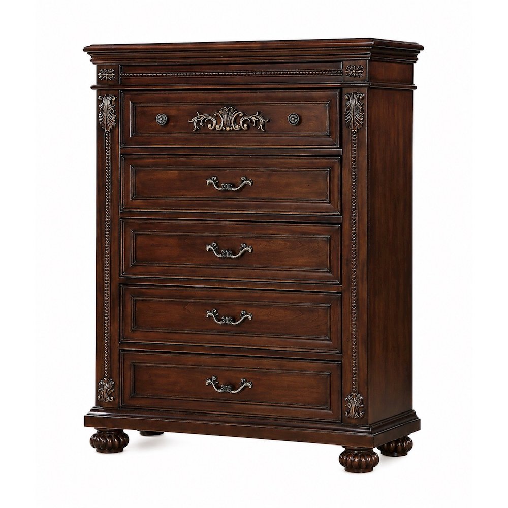 Destiny Contemporary Cherry Wood 5-piece Bedroom Set, King
