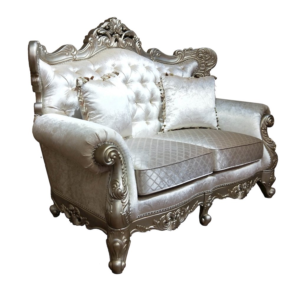 Emily 2-piece Living Room Set with Wooden Accents
