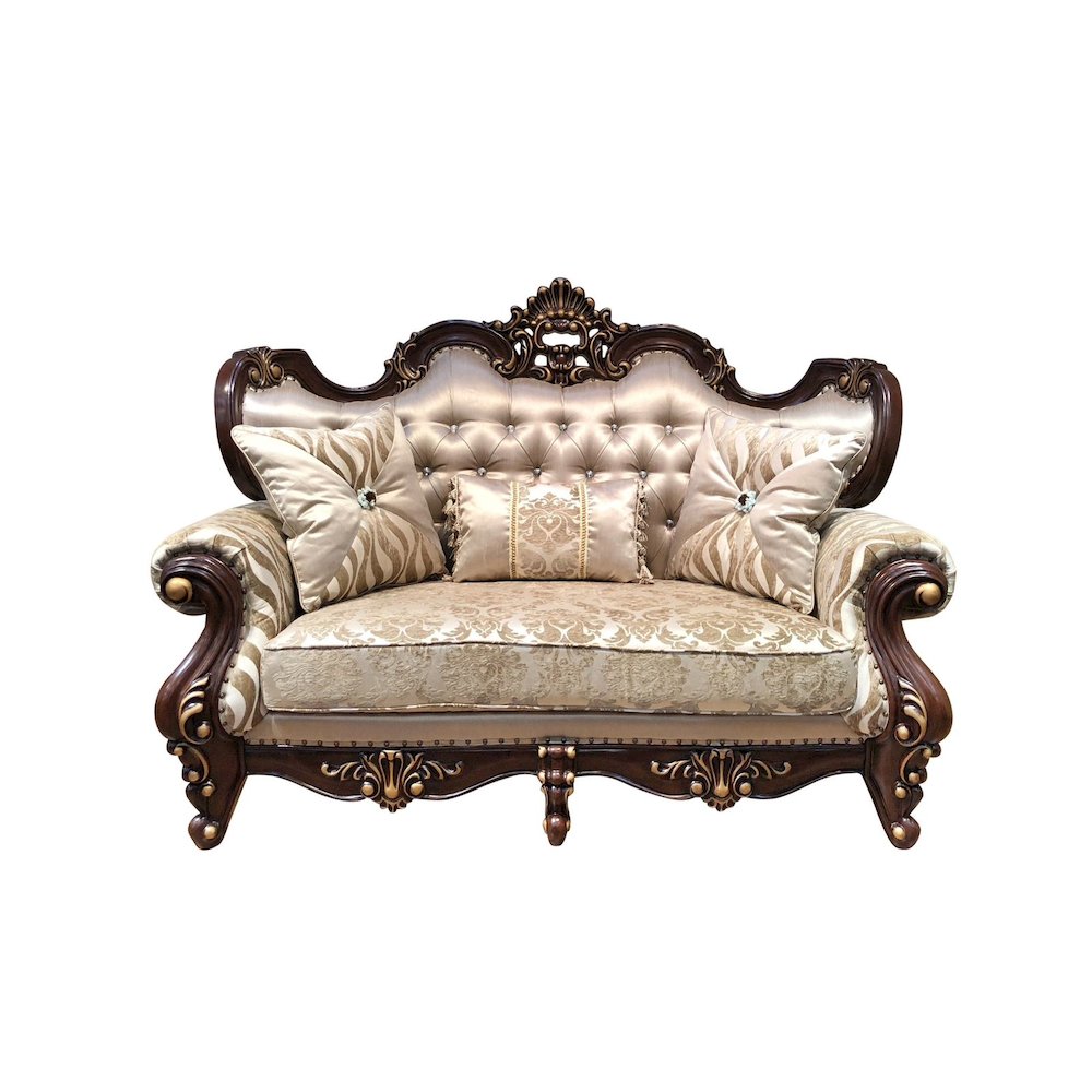 Jade 2-piece Living Room Set with Wooden Accents