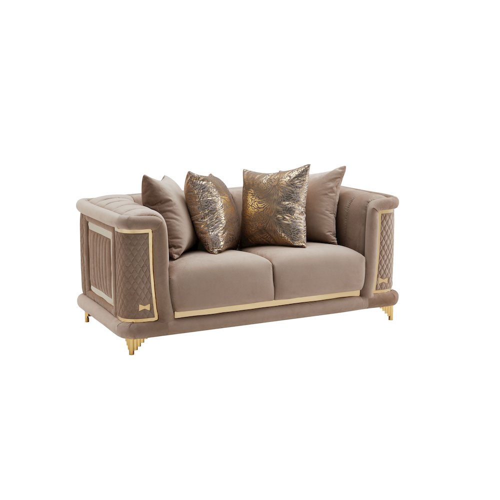 Kate Contemporary 2-piece Living Room Set with Gold Detailing