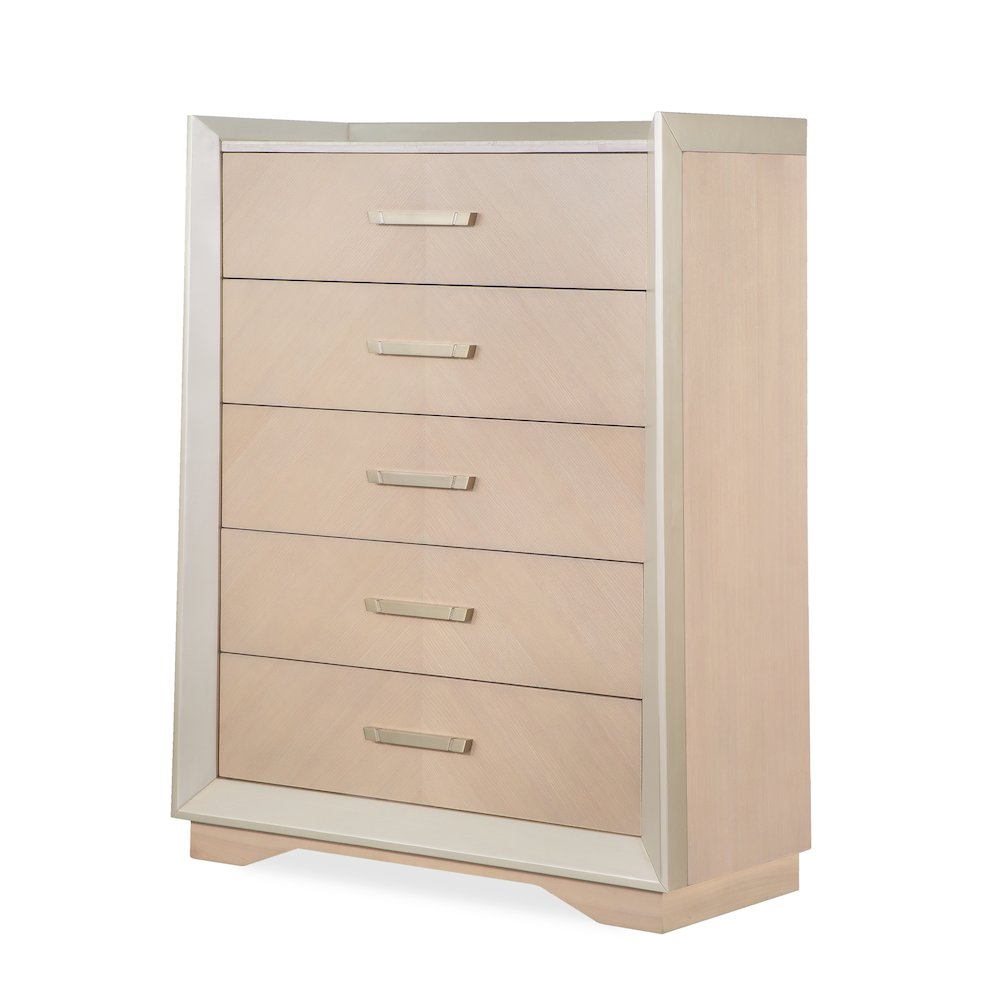 Milan Contemporary Champagne 4-Piece Bedroom Set, Queen