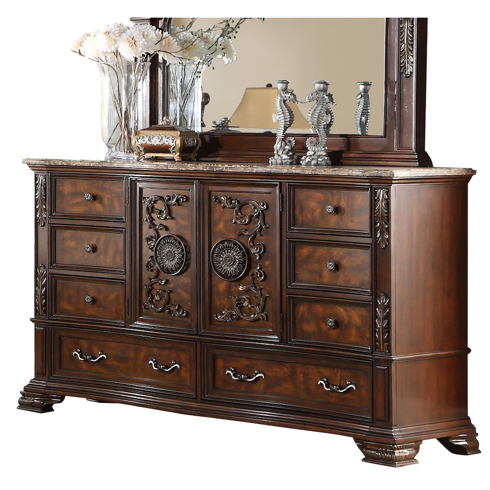 Santa Monica Cherry Brown 4-Piece Bedroom Set, Queen
