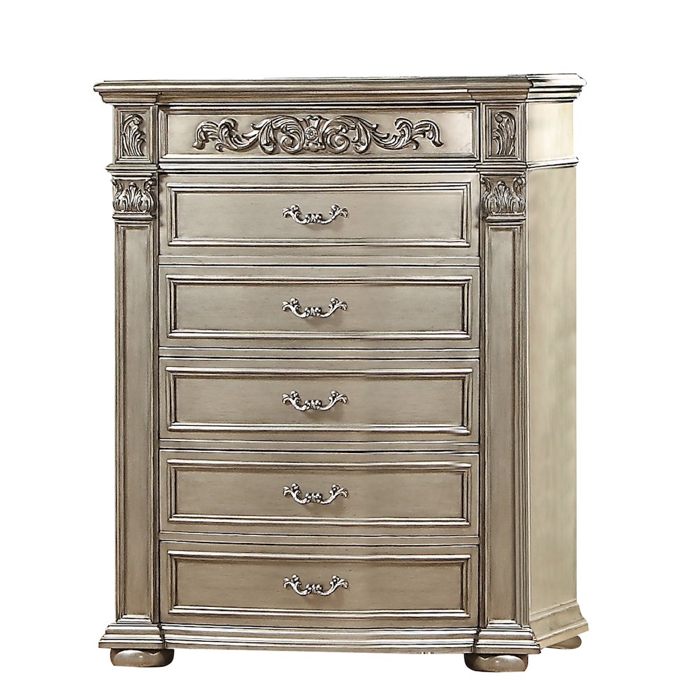 Platinum Silver 5-Piece Bedroom Set, King