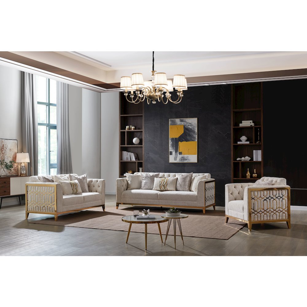 Stella Modern Arm Chair with Gold Accents