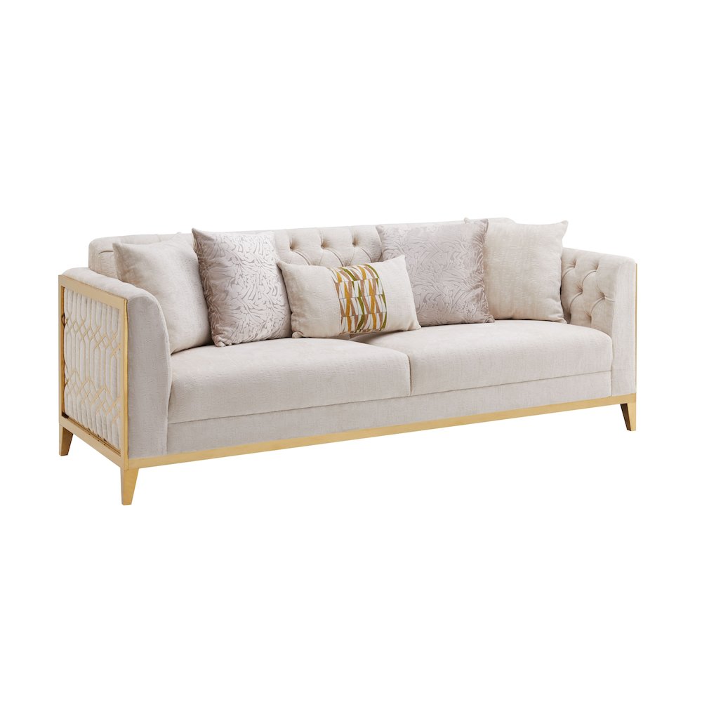Stella Modern 2-piece Living Room Set with Gold Accents