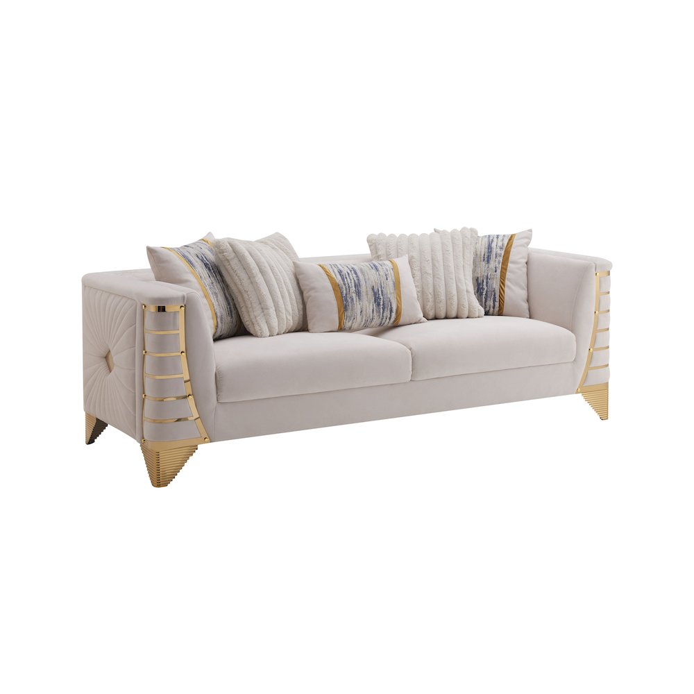 Tanya Gray Modern 2-piece Living Room Set with Gold Accents