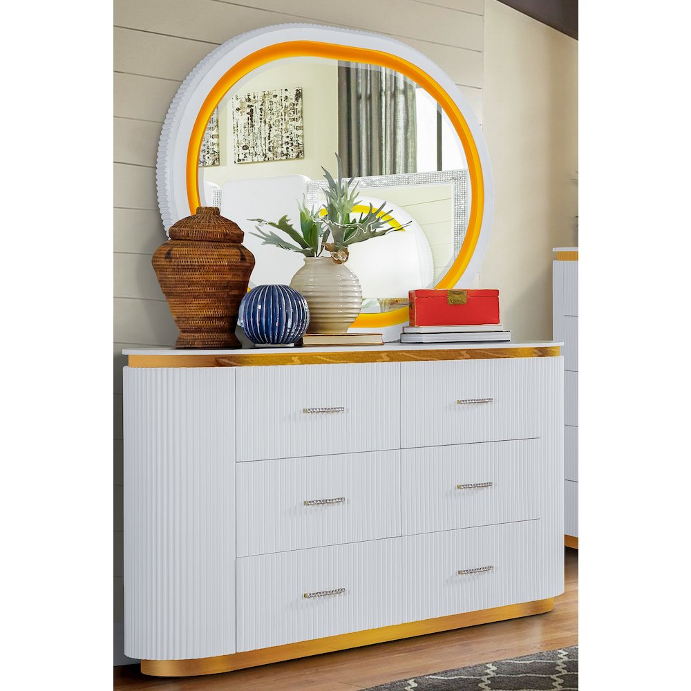 Zoe Crystal 4-Piece Bedroom Set with LED Lighting, King