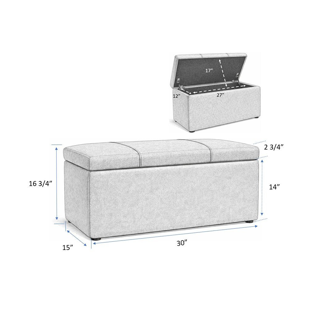 Prytania Storage Bench PU Brown