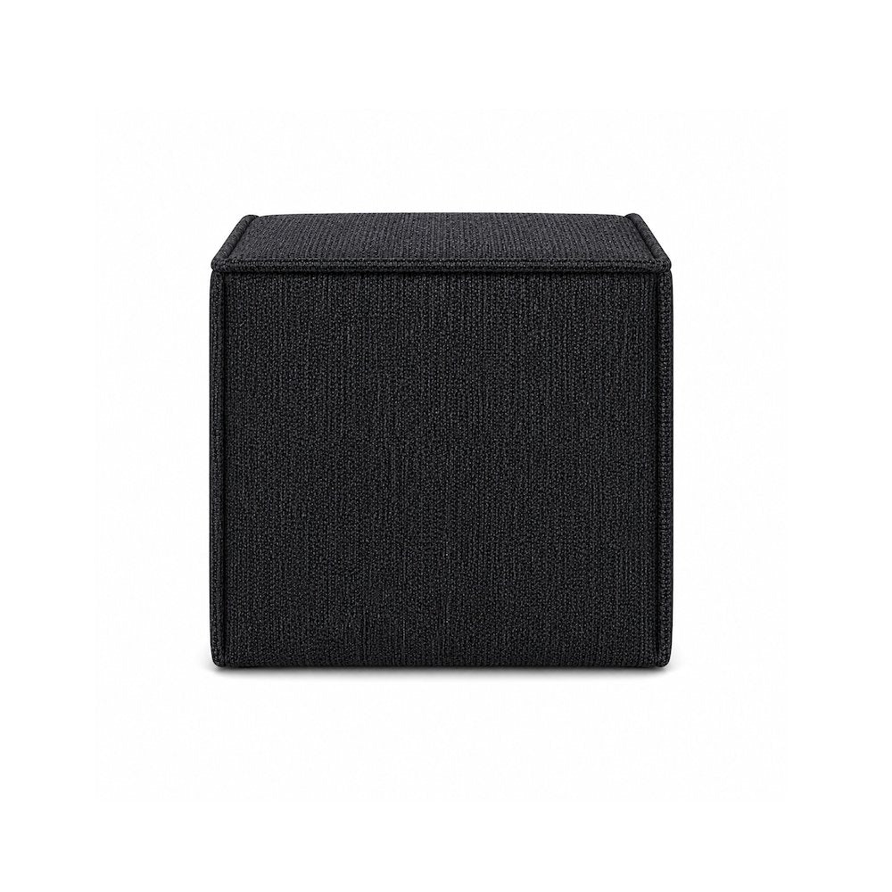 Pontchartrain Pouf Ottoman Chenille Black