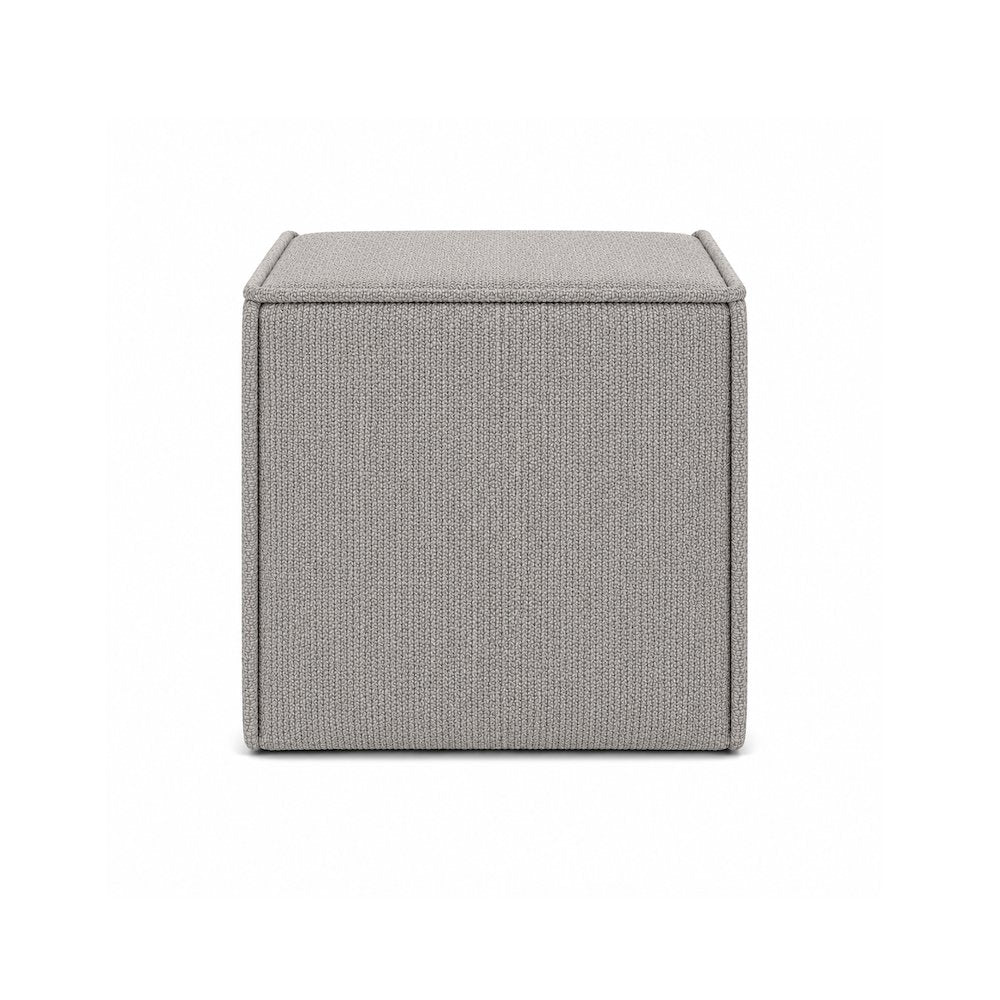 Pontchartrain Pouf Ottoman Chenille Mist