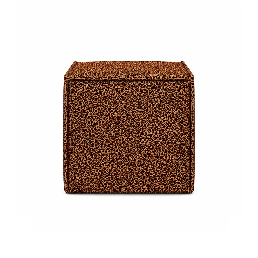 Pontchartrain Pouf Ottoman Velvet Leopard