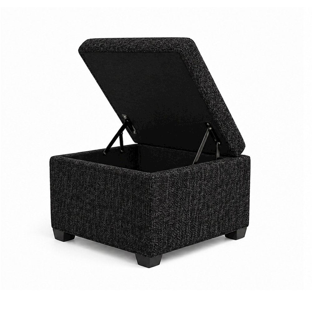 Jackson Square Storage Ottoman Matisse Black