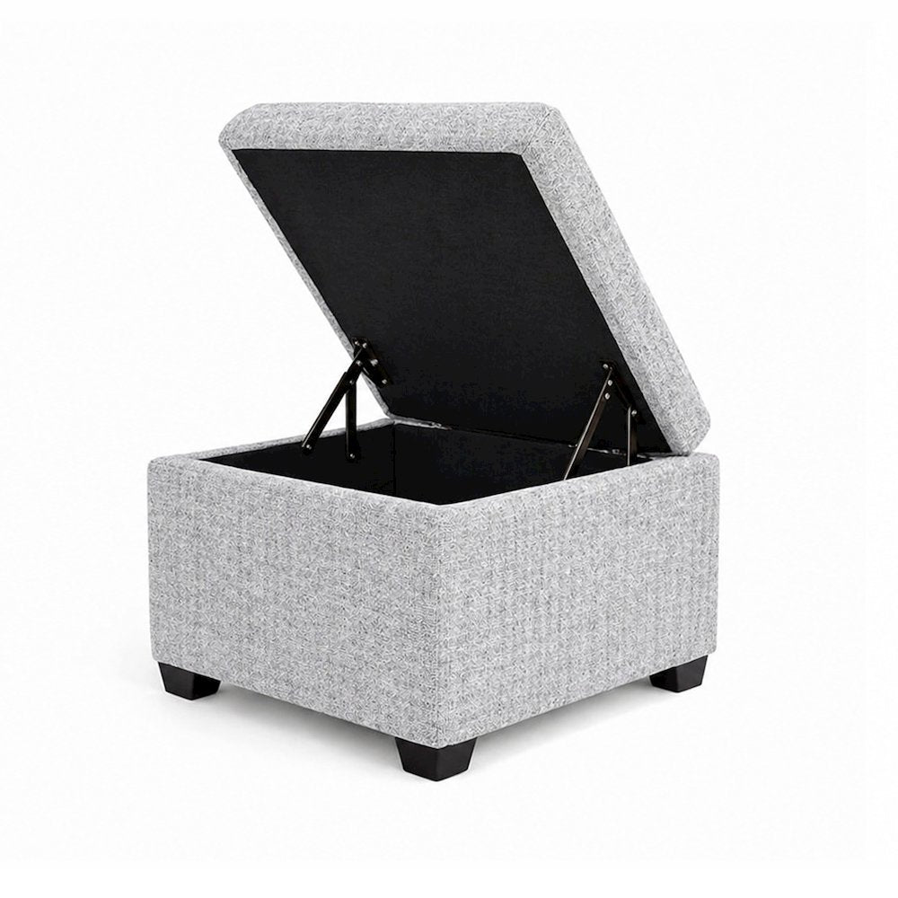 Jackson Square Storage Ottoman Matisse Silver