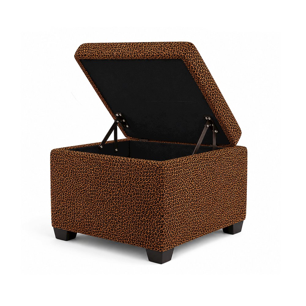 Jackson Square Storage Ottoman Velvet Leopard