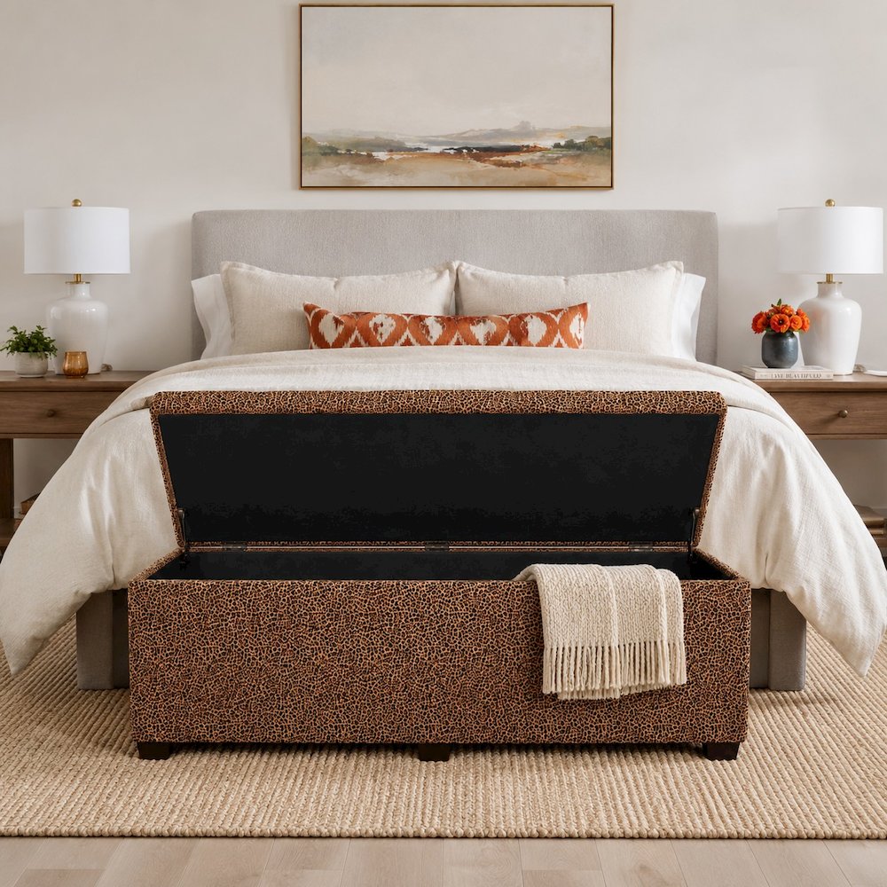 Esplanade Bed Bench Velvet Leopard