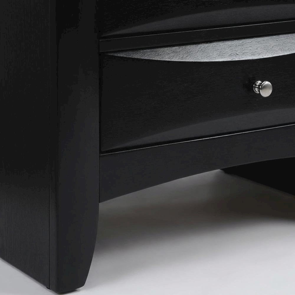 Black Bedroom Nightstand with Modern Transitional Design