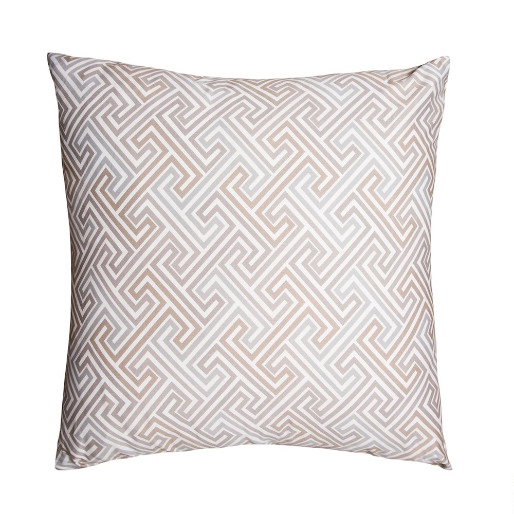 Labyrinth 22" Square Throw Pillow, Set of 2 - Travertine/Gray