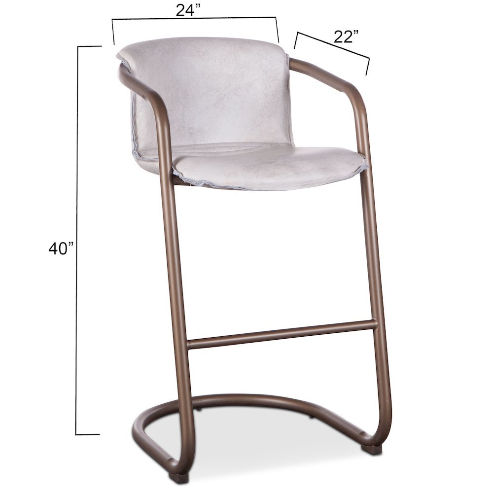 Chiavari Leather Bar Chair in Vintage White