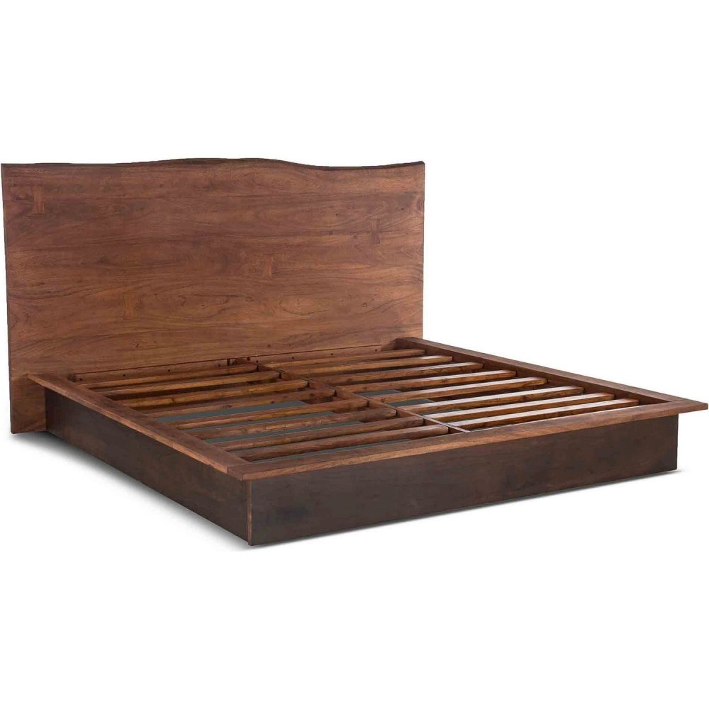 Palermo Queen Bed in Acacia with Raw Walnut Finish