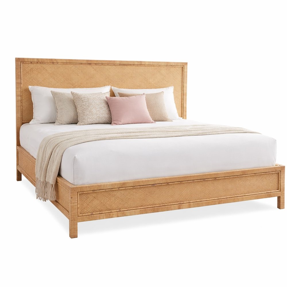 King Bed Frame – Wicker Platform Bed Frame King Size in Brown Finish