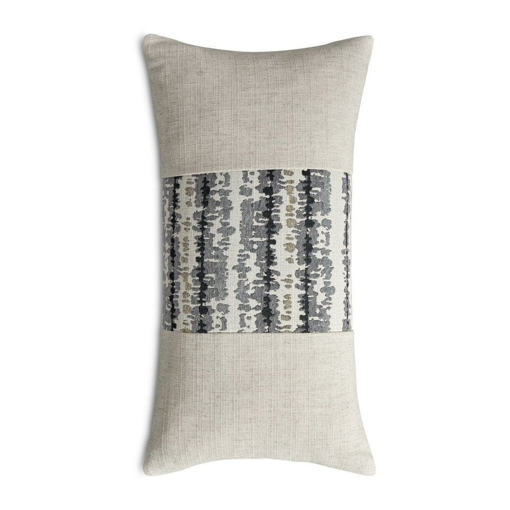 Explorer Antigua 13" x 24" Oblong Pillow, Set of 2 - Natural/Coal Gray