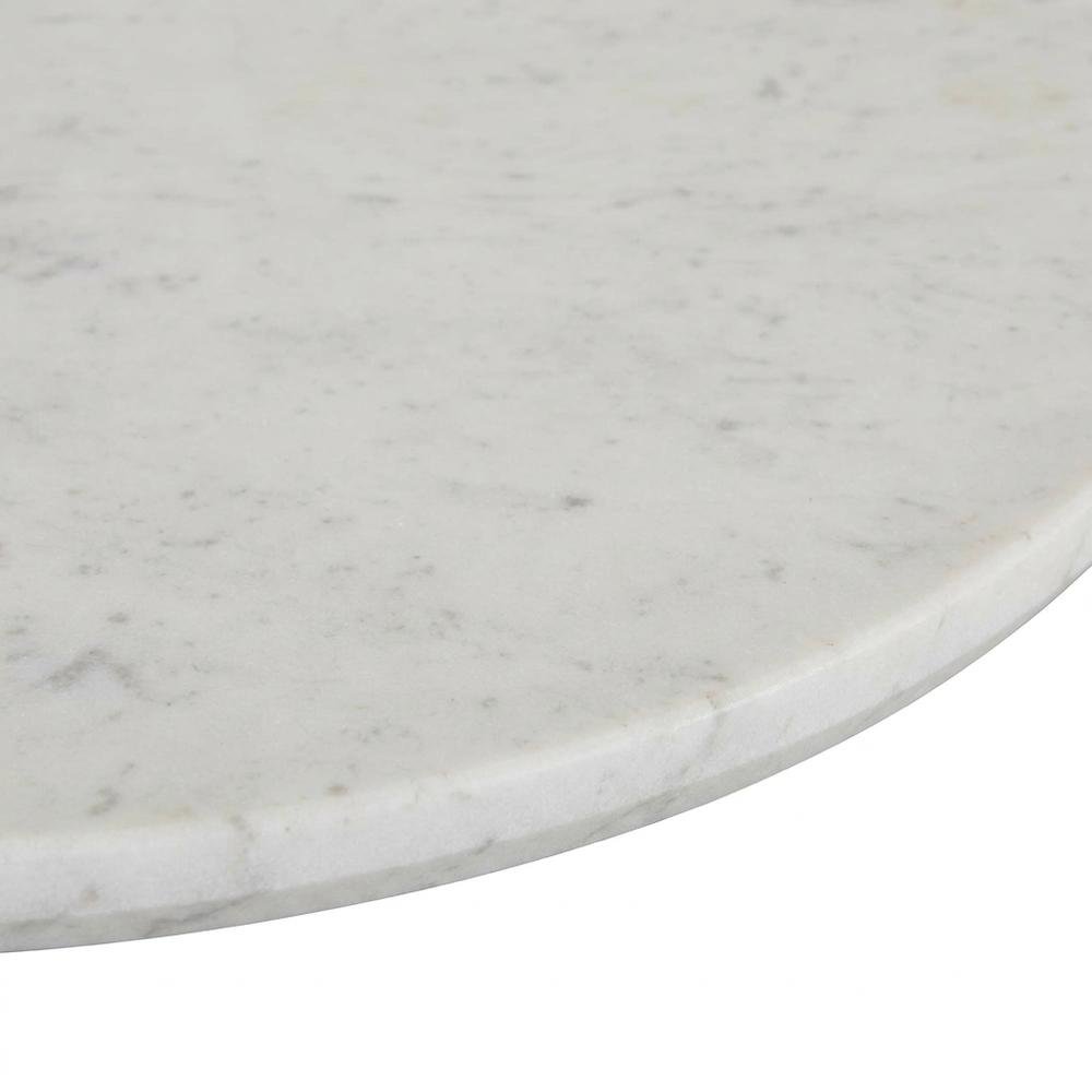 Palm Desert 48-Inch Round White Marble Dining Table with Pedestal Base