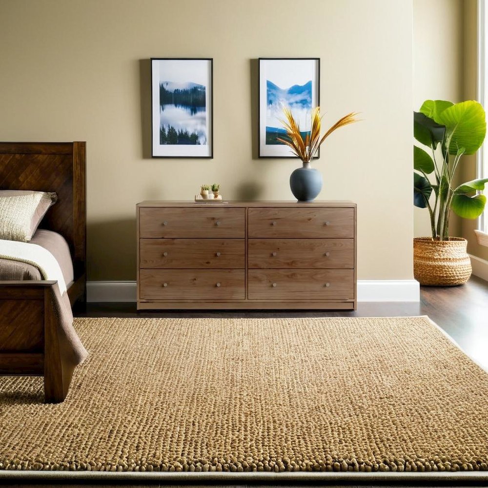 Elegant 6-Drawer Double Dresser in Jackson Hickory for Modern Bedrooms