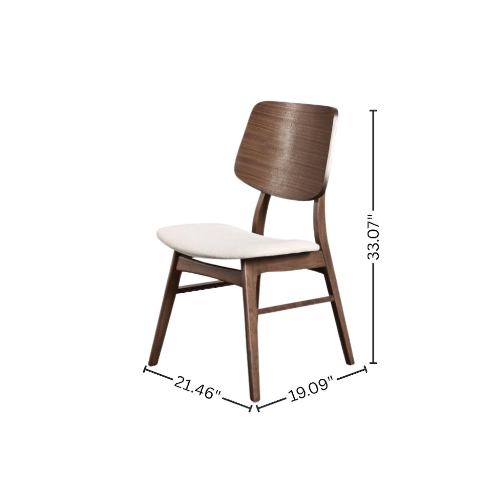 Walnut Solid Wood Dining Chairs Set of 2 – Classic Chairs for Dining