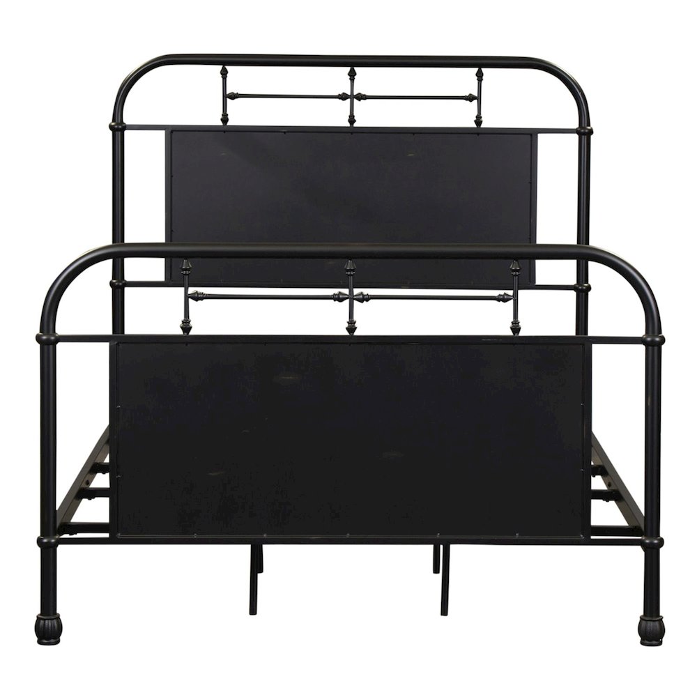 Vintage Series Full Metal Bed - Black in Distressed Metal