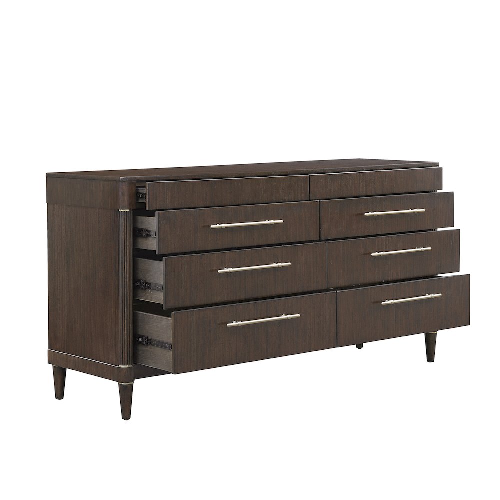 Asher Park 8 Drawer Dresser, Piano Brown Finish