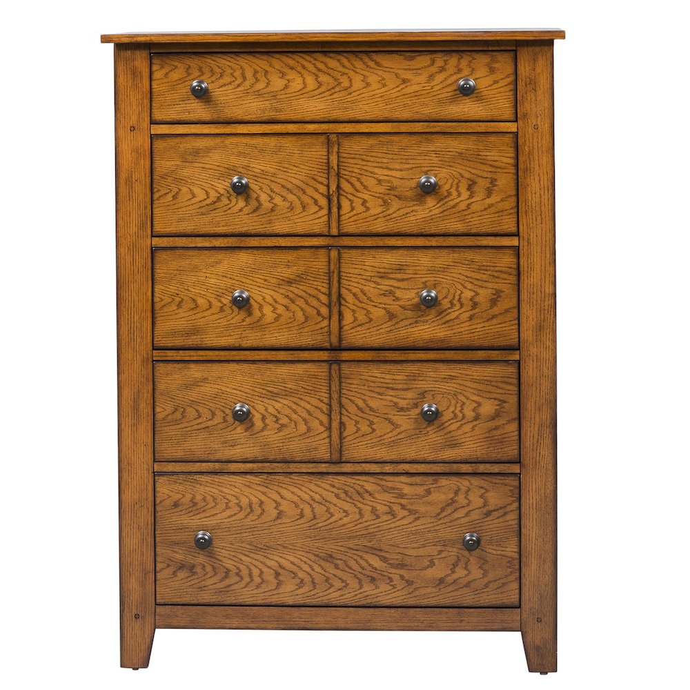 Grandpas Cabin 5 Drawer Chest in Aged Oak
