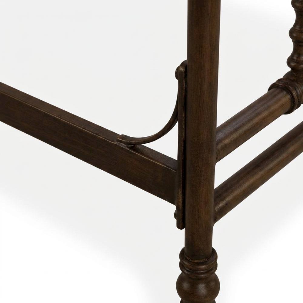 Guest Room Metal Platform Bed with Curved Corners and Distressed Finish