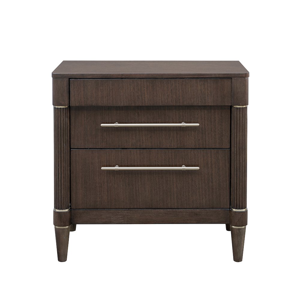 Asher Park 3 Drawer Nightstand, Piano Brown Finish