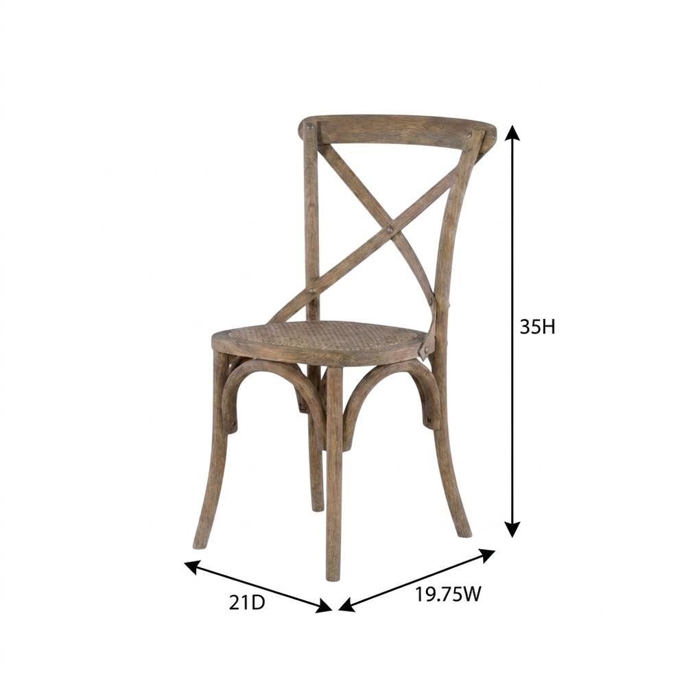 Gray Bentwood Dining Chairs with Elm Wood Finish, Comfortable Seat, Set of Two