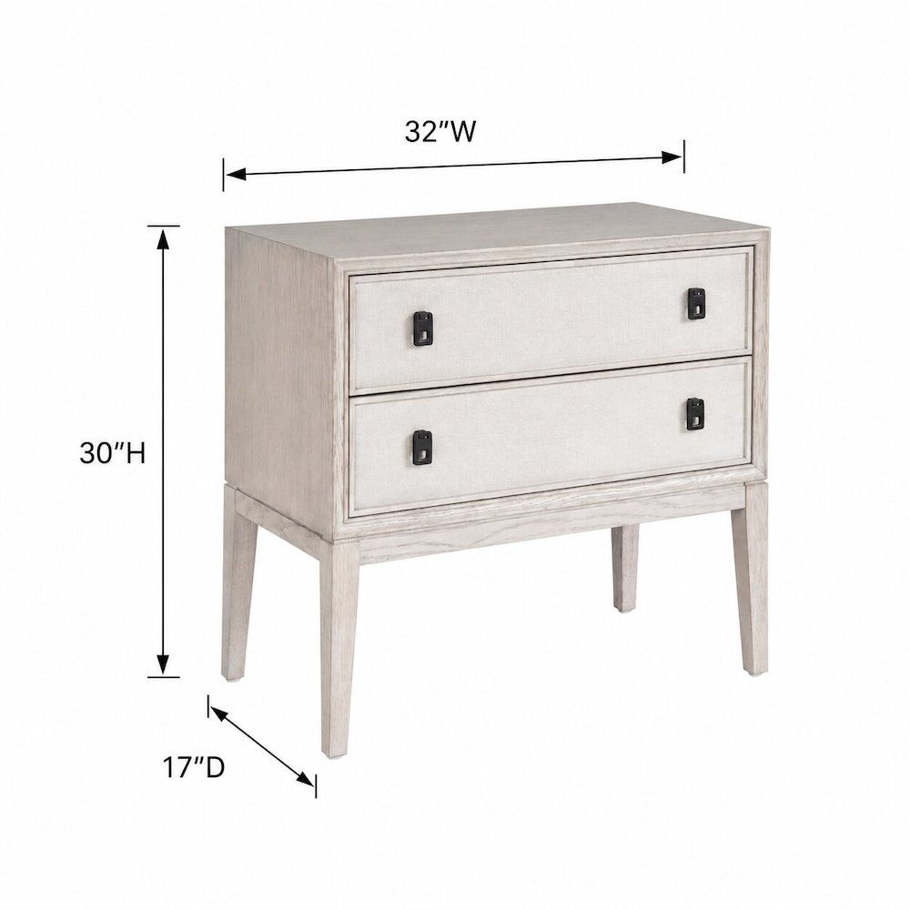 Rolling Fog-Colored Nightstand with Distressed Finish and Modern Style