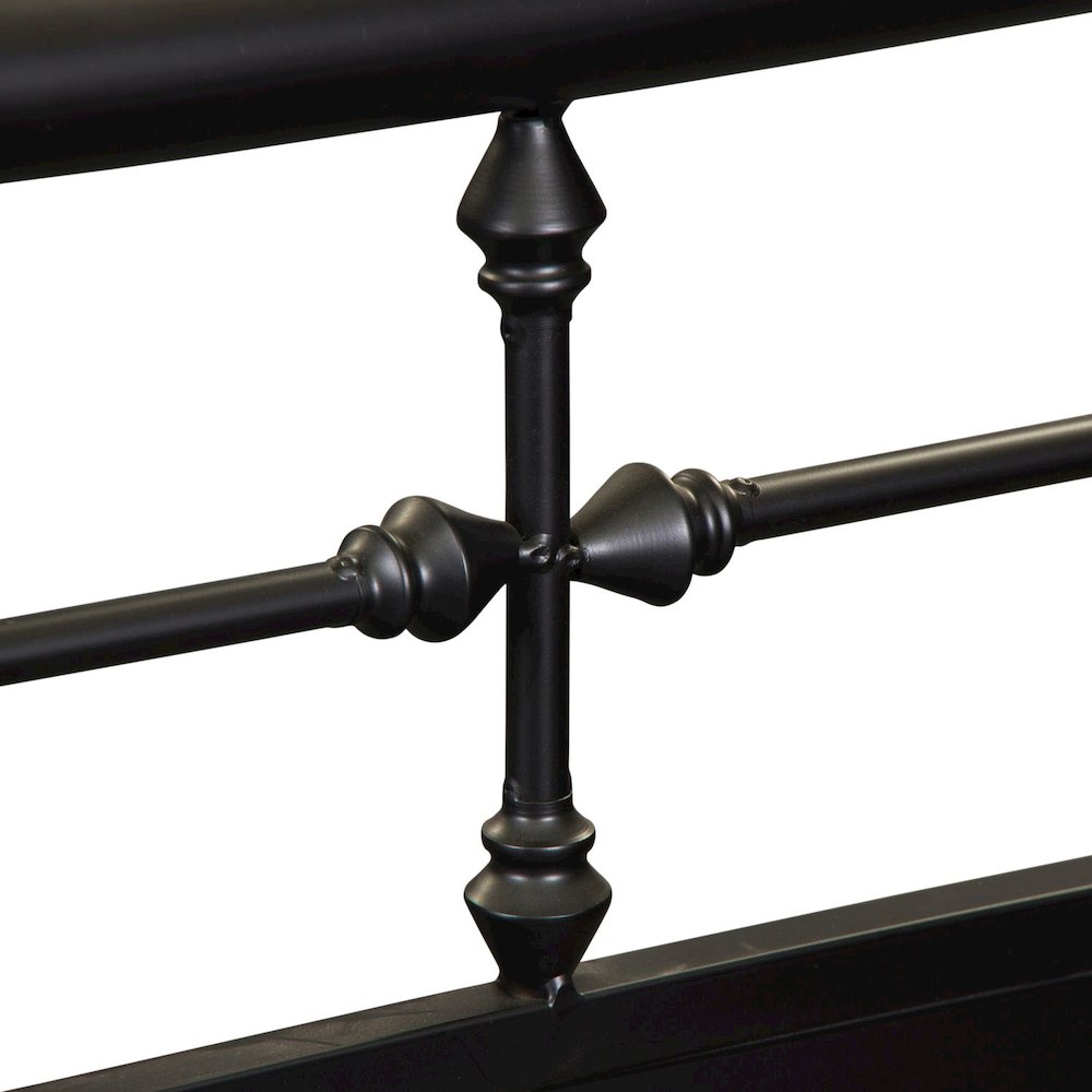 Vintage Series Full Metal Headboard - Black in Distressed Metal