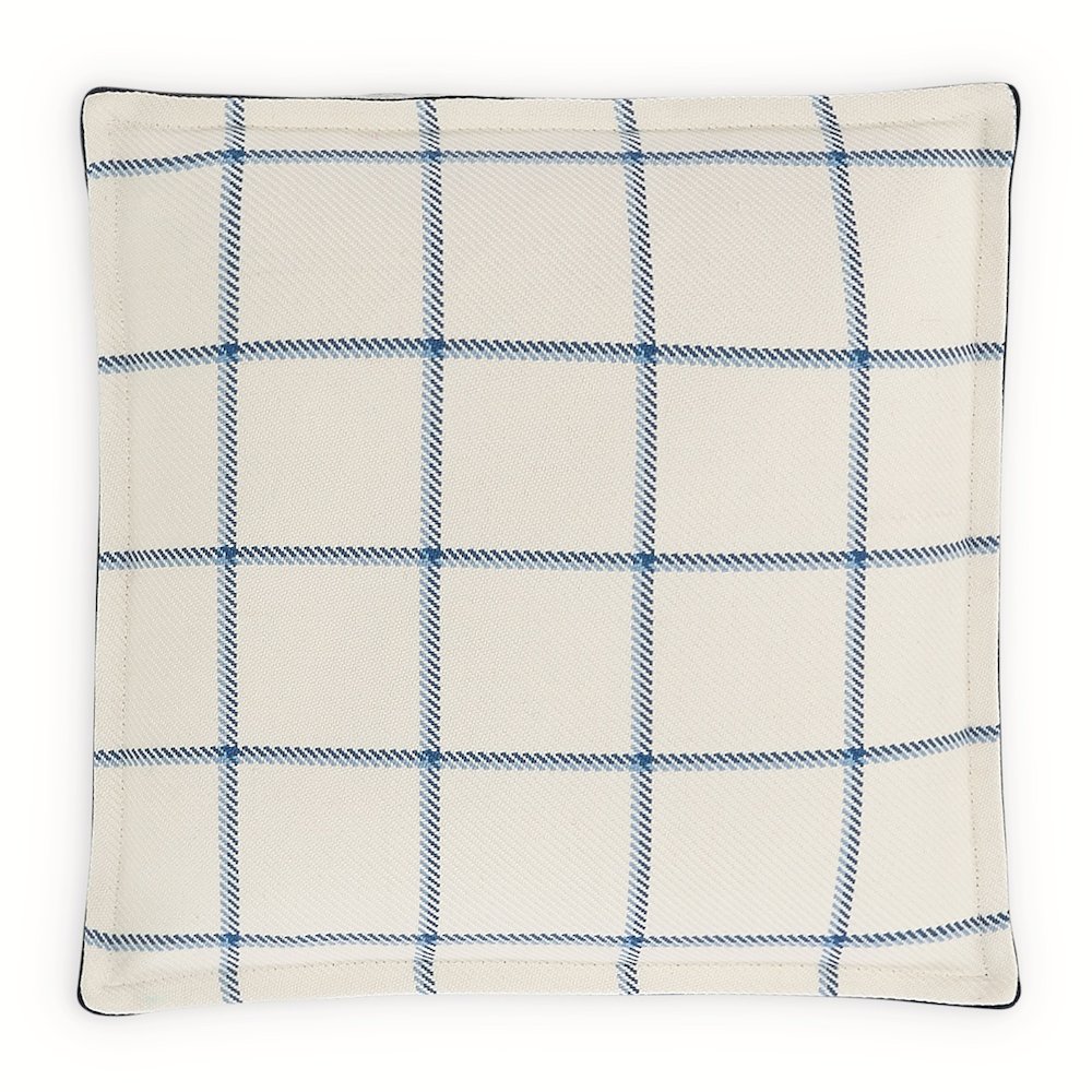 Newport 16" Box Throw Pillow, Set of 2 - Alta Blue/White