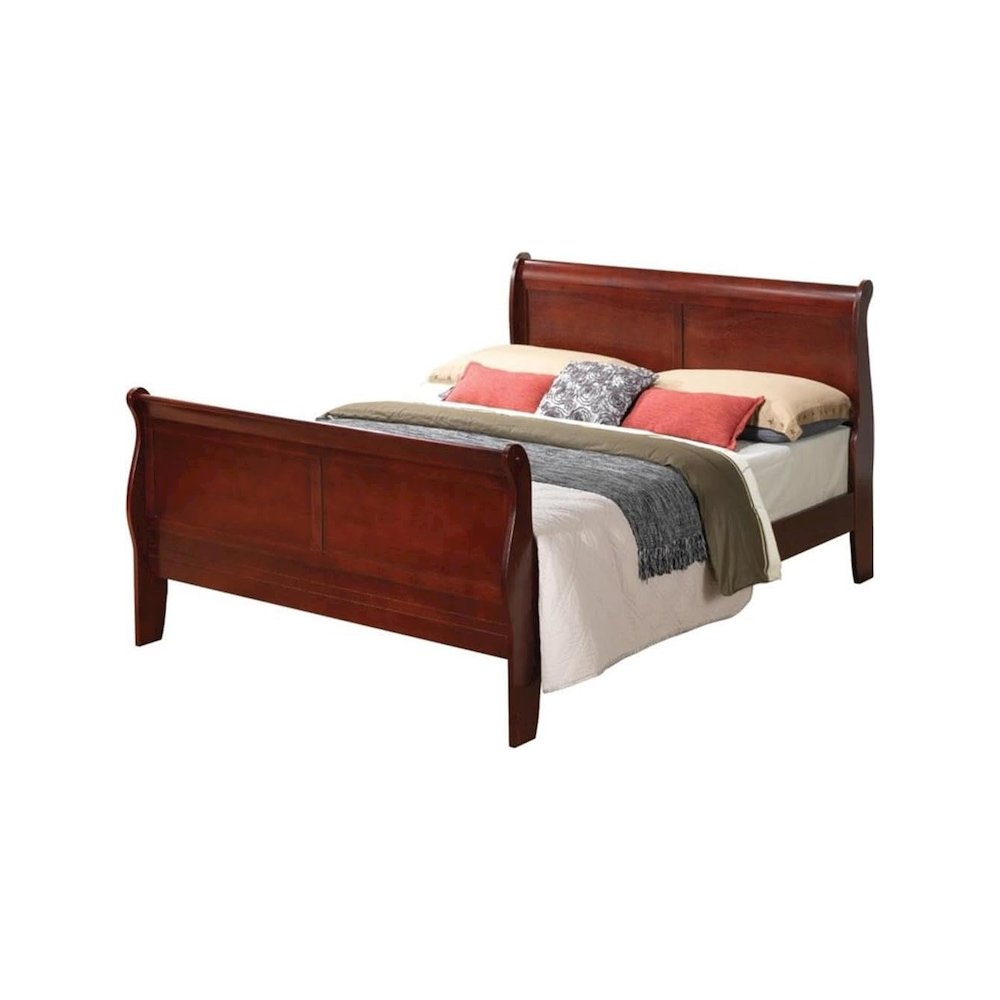 Glory Furniture Louis Phillipe Full Bed in Cherry Color