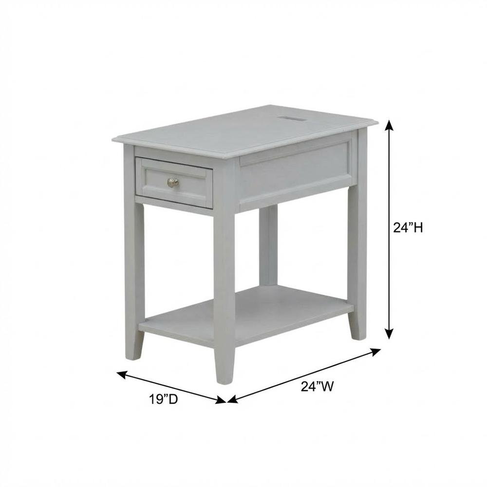 Urban Gray Wood Night Stand with Single Drawer for Bedroom Use