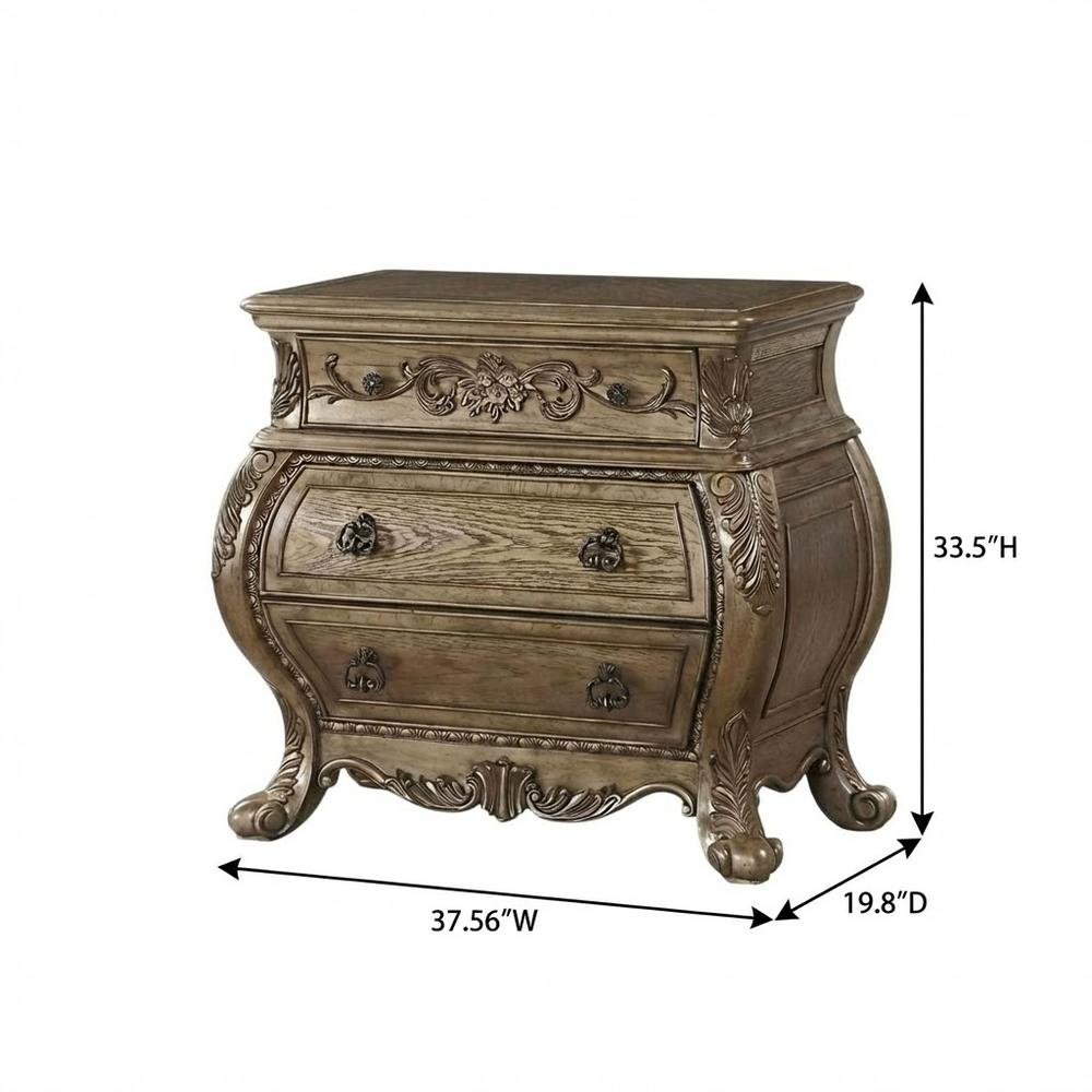 Vintage Oak Nightstand with Traditional Wooden Finish and Classic Design