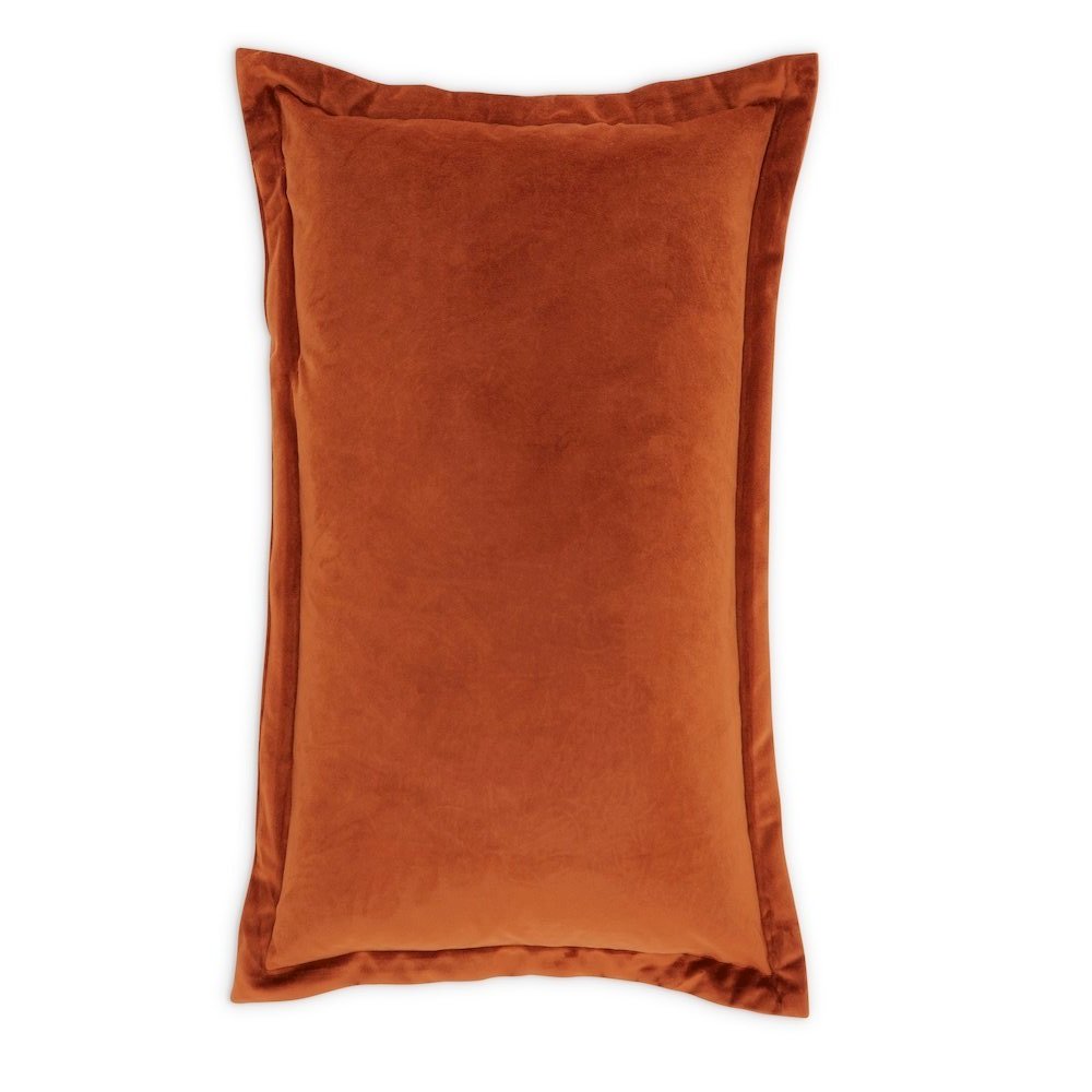 Conner 13" x 22" Oblong Velvet Pillow, Set of 2 - Paprika