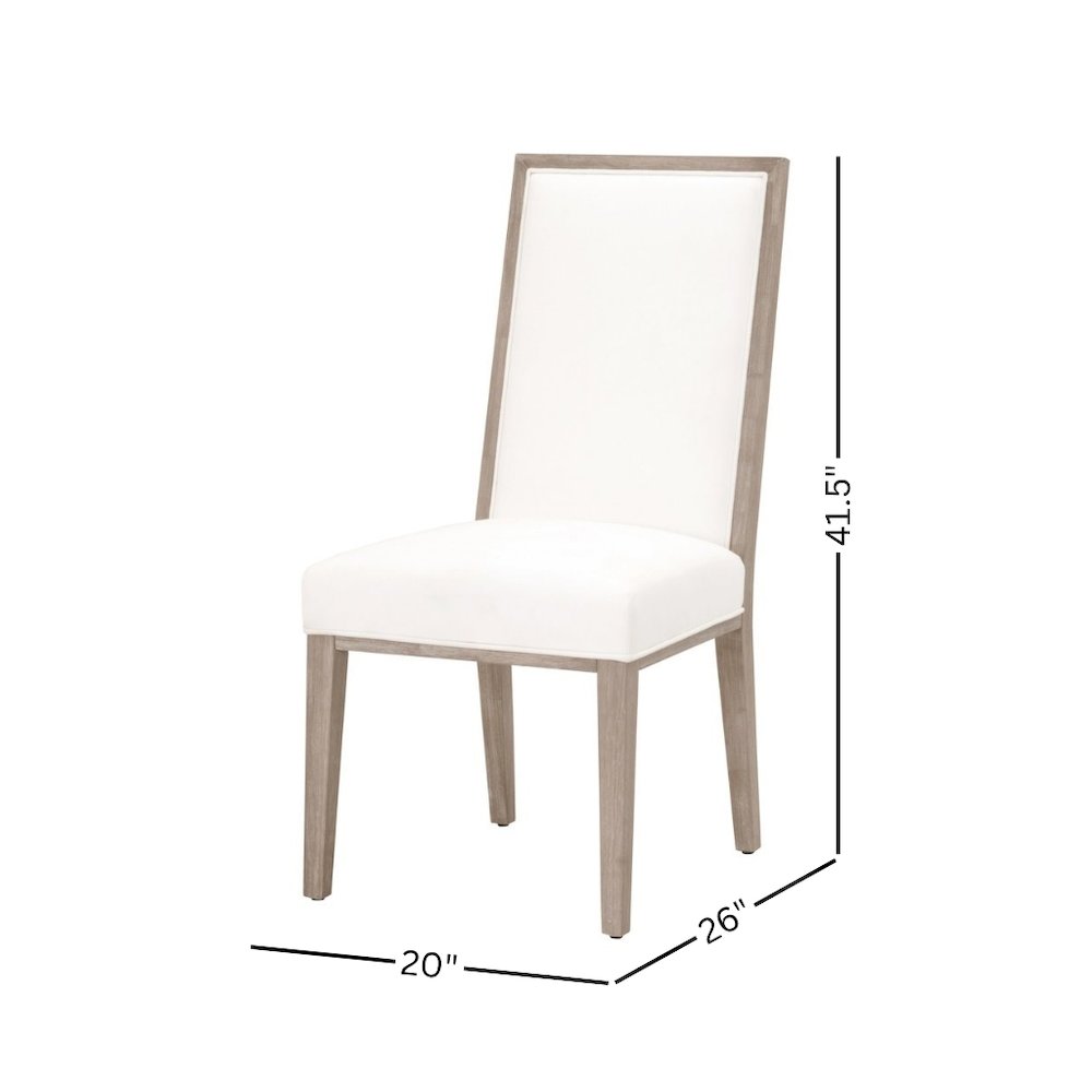 White Dining Chair 2-Piece Set, Upholstered, Rubberwood Frame