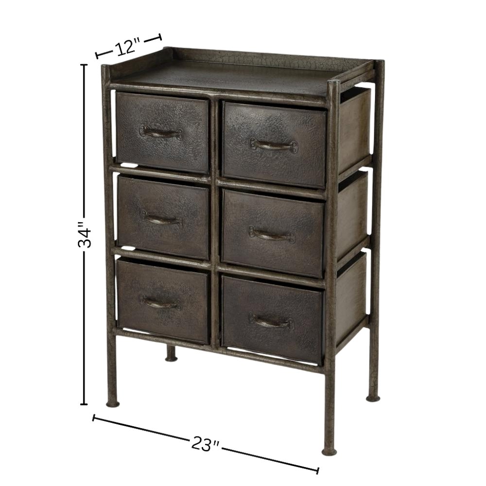 Iron Short Dresser – 6 Drawer Dresser for Closet and Bedroom Use