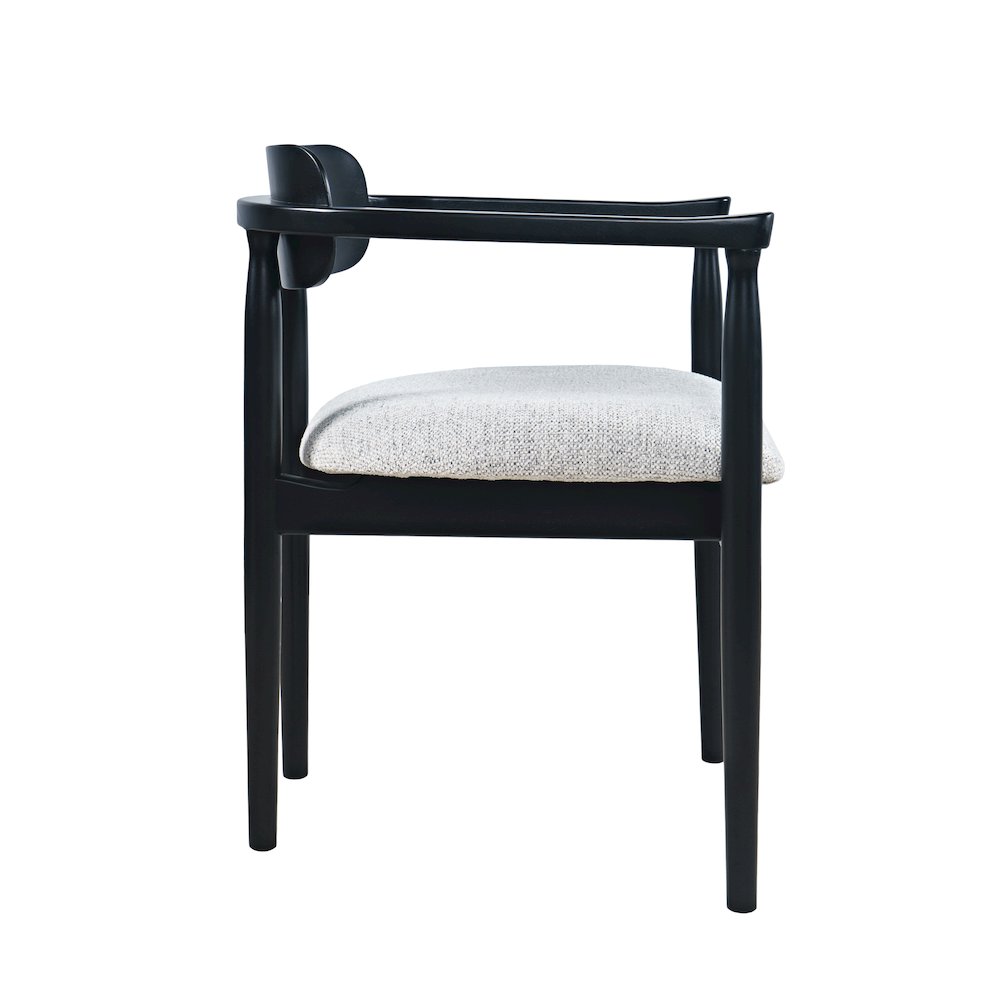 Linden Mid-Century Upholstered Dining Chair with Sculpted Back/Arms (Set of 2)