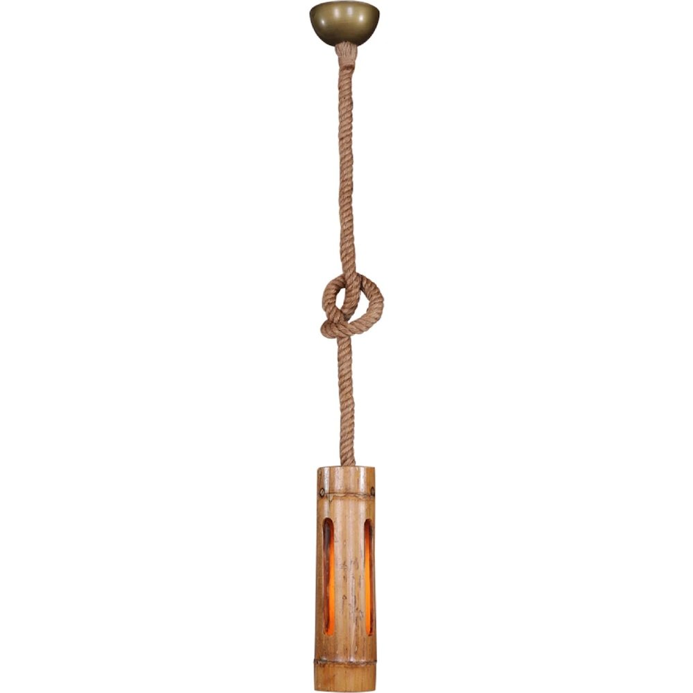 Heritage Copper Barrel Pendant with Rope