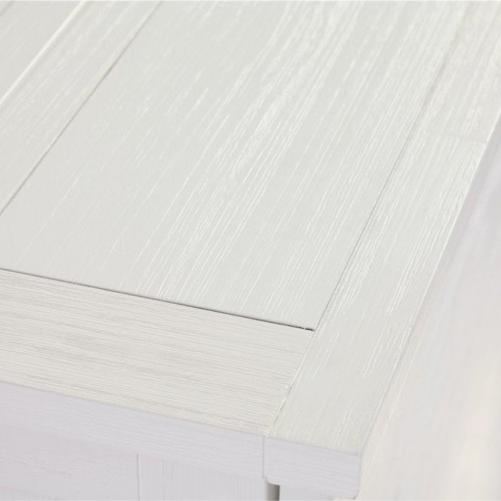 White Queen Wood Cabinet Bed with Compact Design and Usable Top Surface