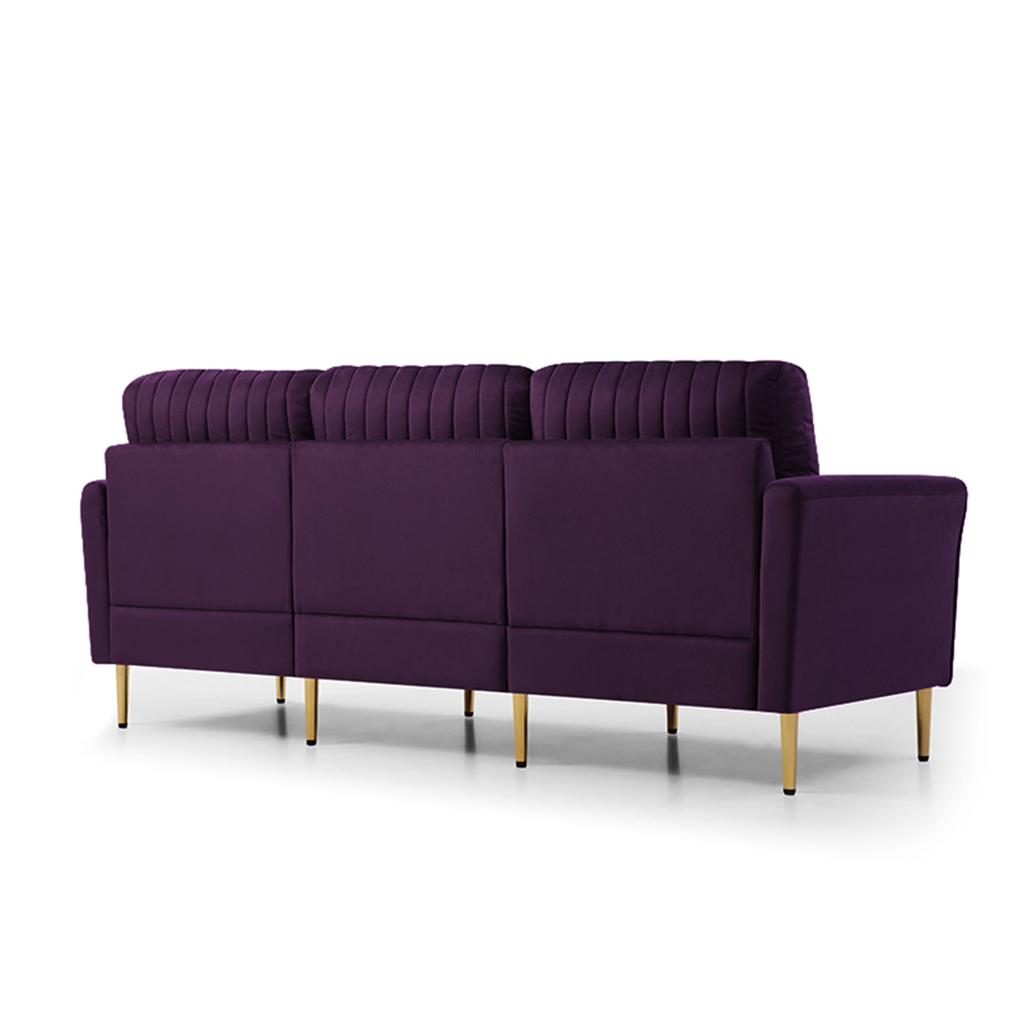 Living Room Sofa Velvet Upholstered Couch Furniture for Home or Office 3-Seat,Purple